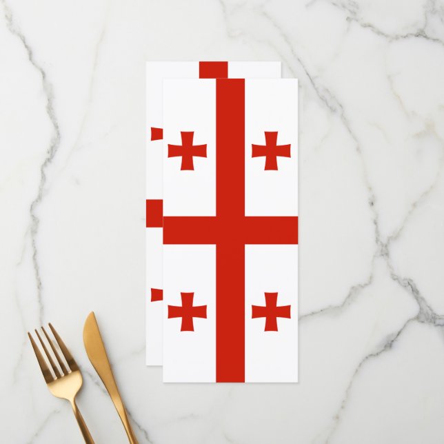 Georgienflagge Menükarte (Vorderseite/Rückseite Beispiel)
