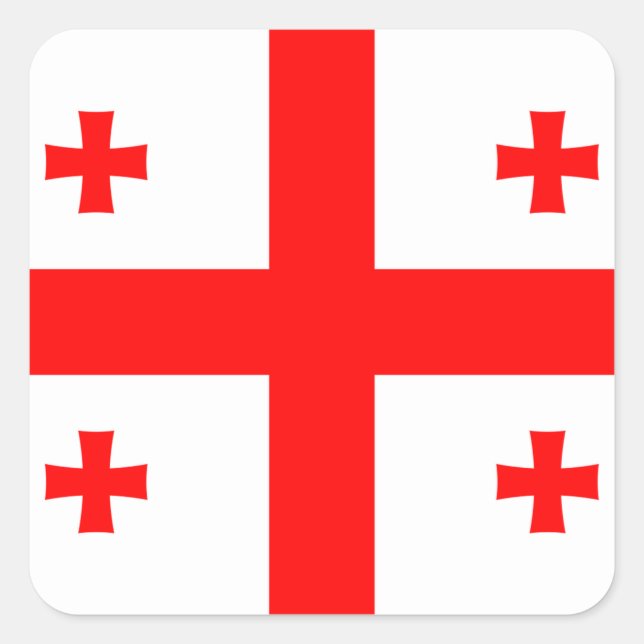 Georgienflagge Quadratischer Aufkleber (Vorderseite)