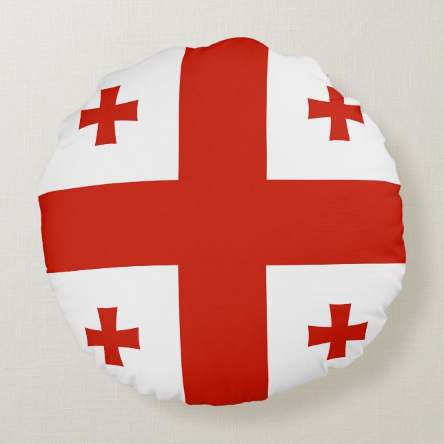 Georgienflagge Rundes Kissen (Rückseite)