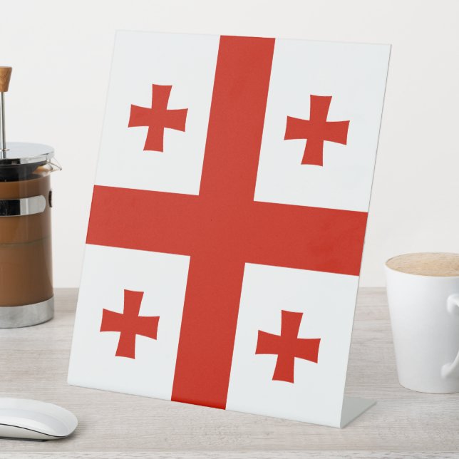 Georgienflagge Sockelschild (In Situ)