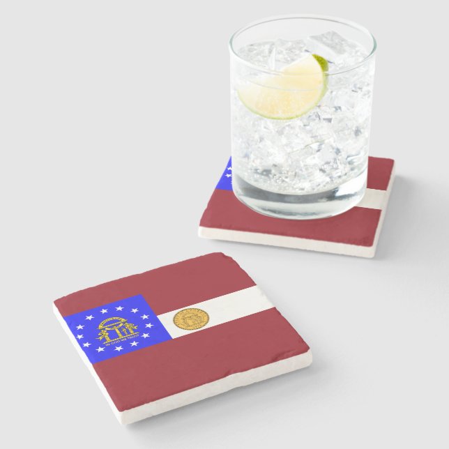 Georgienflagge Steinuntersetzer (Seitenansicht)