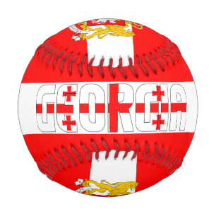 Georgienflagge und Wappen Patriotisch Baseball