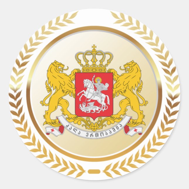 Georgienmantel Runder Aufkleber (Vorderseite)