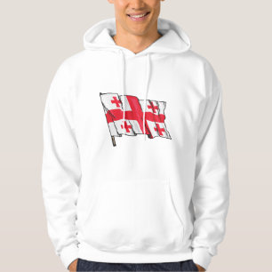 Georgiens wehende Flagge Rot und Weiß fünf Kreuze Hoodie