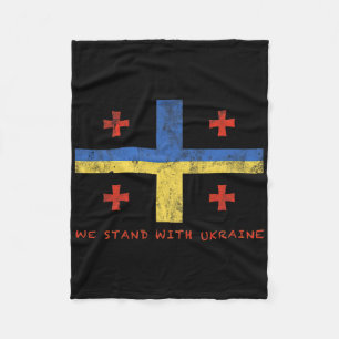 Georgisch-ukrainische Flagge - Befreundete Länder  Fleecedecke
