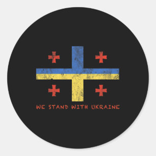 Georgisch-ukrainische Flagge - Befreundete Länder  Runder Aufkleber
