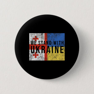 Georgisch-ukrainische Flagge Flagge - Befreundete Button