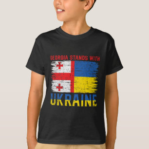 Georgisch-ukrainische Flagge Flagge - Befreundete  T-Shirt