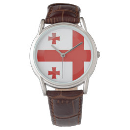georgische Flagge Armbanduhr