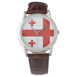 georgische Flagge Armbanduhr