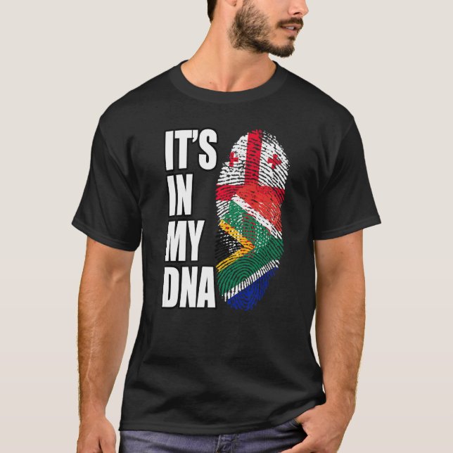 georgisches und südafrikanisches Misch-DNA-Flaggen T-Shirt (Vorderseite)
