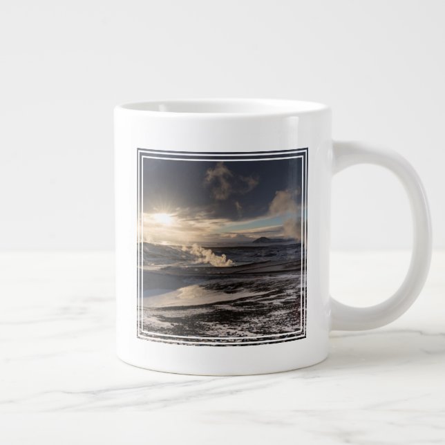 Geothermische Winterlandschaft Jumbo-Tasse (Rechts)