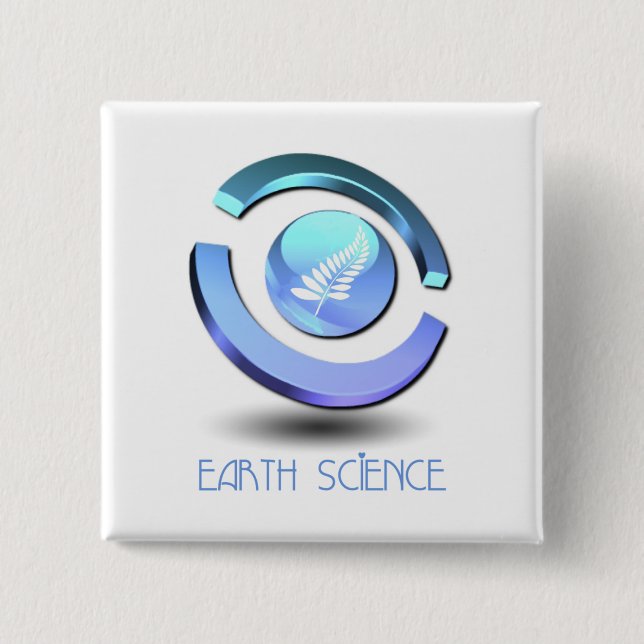 Geowissenschafts-Quadrat-Button Button (Vorderseite)