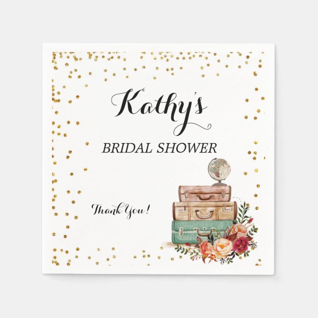 Gepäck Brautparty Napkins Serviette (Vorderseite)