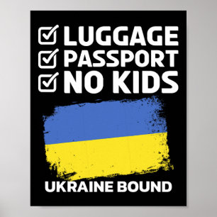 Gepäck für die Ukraine gebunden Ukrainische Reise Poster