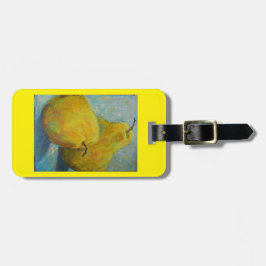 Gepäck- oder Geldbeutelumbau mit gelben Birnen auf Gepäckanhänger