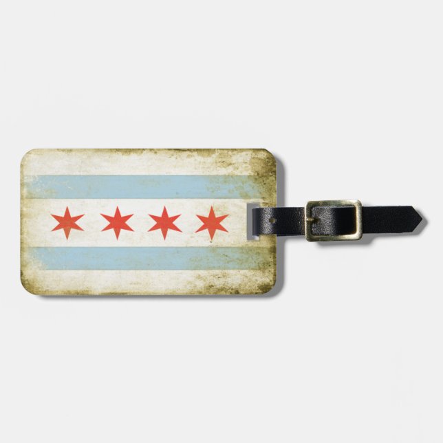 Gepäck-Umbau mit cooler Chicago-Flagge Gepäckanhänger (Vorderseite horizontal)