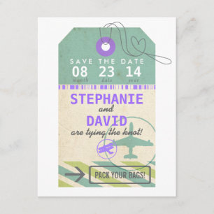 Gepäck-Umbau-Vintage Hochzeit in Urlaubsort retten Save The Date