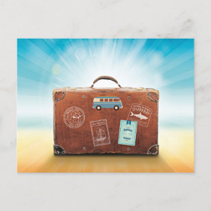 Gepäck...verpackt und bereit für den Weg Postkarte