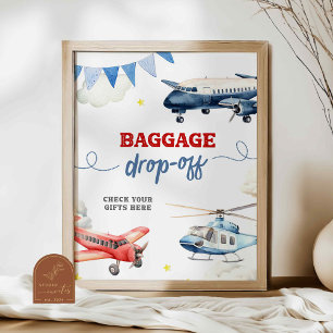 Gepäckabfall des Flugzeugs von einem Schildkrötenp Poster