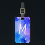 Gepäckanhänger der abstrakten Kunst: individuell a<br><div class="desc">Abstrakte Gepäckmarke - Sie können Ihre eigenen Initialen auf einer Seite und Ihre Kontaktdaten auf der anderen Seite hinzufügen. Handgemalte Gestaltung in blau und lila Wasserfarbe! Ändern Sie die Farbe oder den Schriftart der Schrift,  wie Sie möchten.</div>