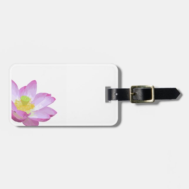 Gepäckanhänger der rosa Blume (Vorderseite horizontal)