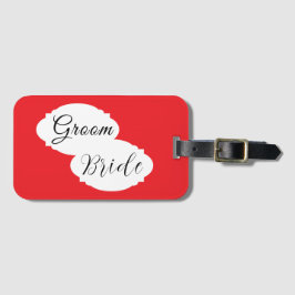 Gepäckanhänger des modernen Paares - Hochzeit