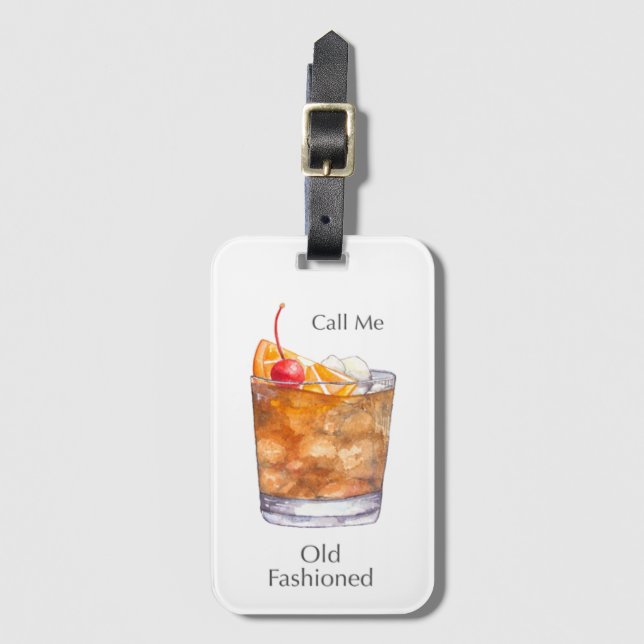 Gepäckanhänger für Bourbon-Cocktails (Vorderseite Vertikal)