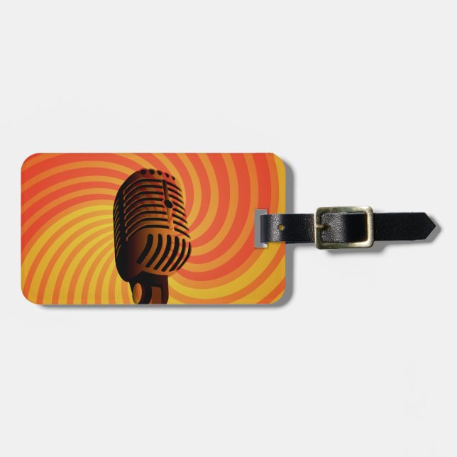 Gepäckanhänger für das Retro-Mikrofon (Vorderseite horizontal)