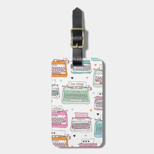 Gepäckanhänger für Vintage Schreibmaschinen (Vorderseite vertikal)