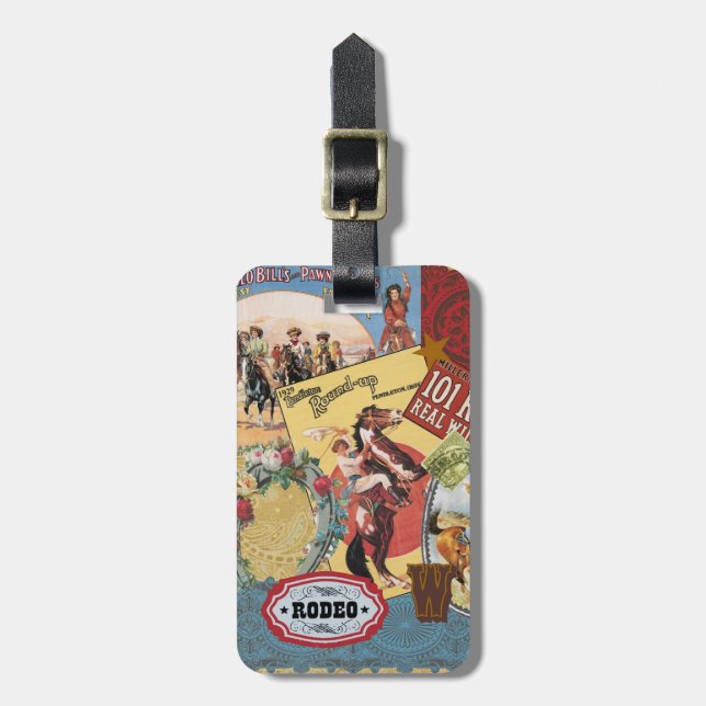 Gepäckanhänger für Vintage Western (Vorderseite vertikal)