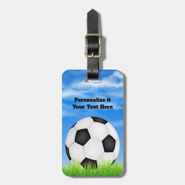 Gepäckanhänger Fußball (Vorderseite vertikal)