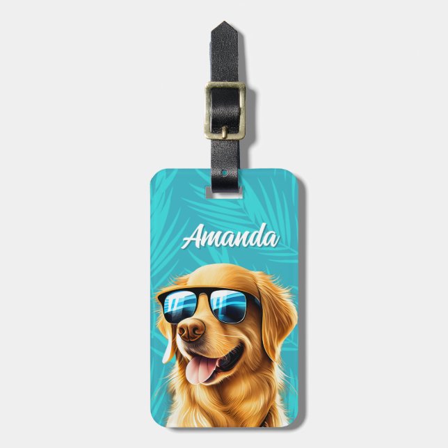 Gepäckanhänger Golden Retriever (Vorderseite vertikal)
