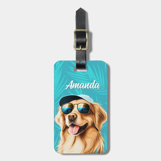 Gepäckanhänger Golden Retriever (Vorderseite vertikal)