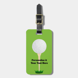 Gepäckanhänger Golf und Abschlag auf Grün