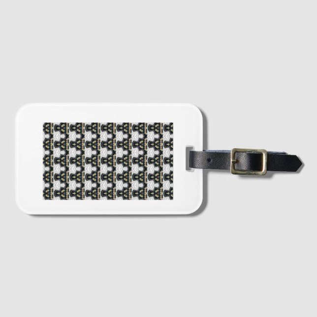 Gepäckanhänger in Schwarzweiß (Vorderseite (Horizontal))