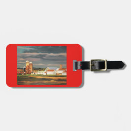 Gepäckanhänger mit Bauernhofszene