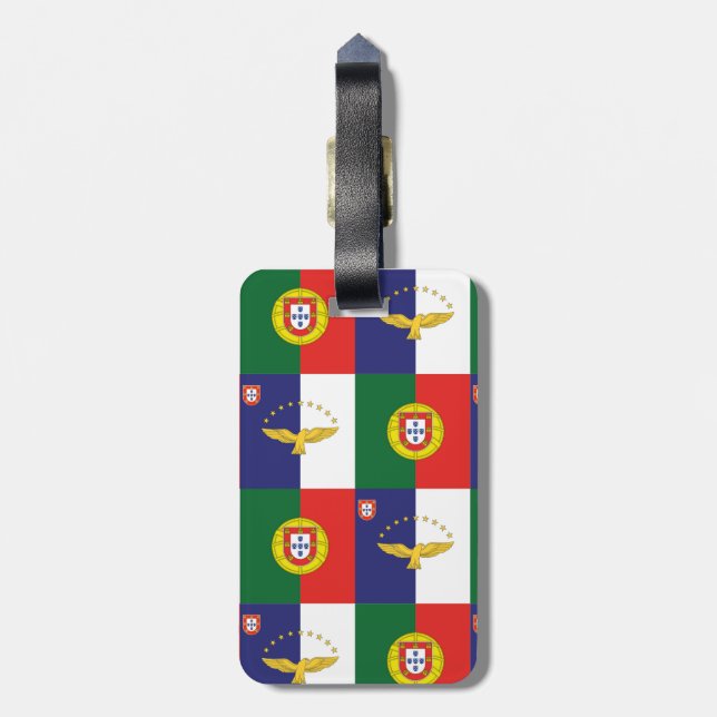 Gepäckanhänger mit den Flaggen Portugals und der A (Rückseite vertikal)