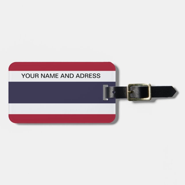 Gepäckanhänger mit der Flagge Thailands (Vorderseite horizontal)