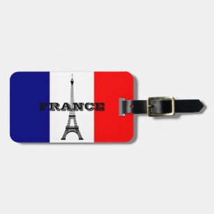 Gepäckanhänger mit der Flagge von Frankreich und E