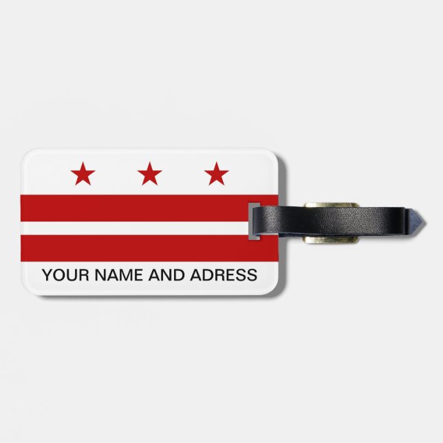 Gepäckanhänger mit der Flagge von Washington DC, U (Rückseite horizontal)