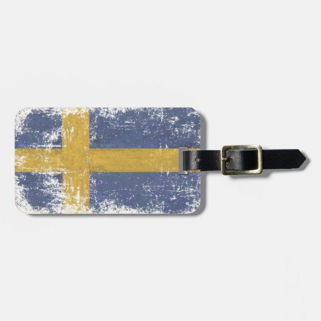 Gepäckanhänger mit extra schmutziger Flagge aus Sc (Vorderseite horizontal)