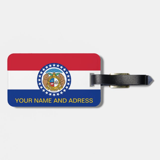 Gepäckanhänger mit Flagge von Missouri, USA (Rückseite horizontal)