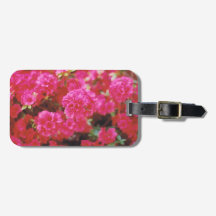 Gepäckanhänger mit Karteneinsatz und rosa Blüten