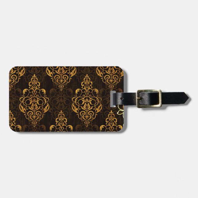 Gepäckanhänger mit Ledergurt (Vorderseite horizontal)