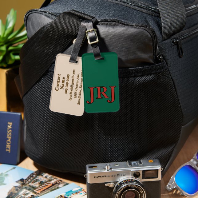 Gepäckanhänger mit Monogramm - Individuell! (Vorderseite & Rückseite)