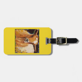 Gepäckanhänger mit Weiß und tan Ziege