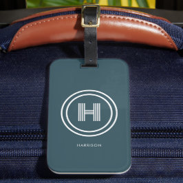 Gepäckanhänger | Modernes einfaches Monogramm