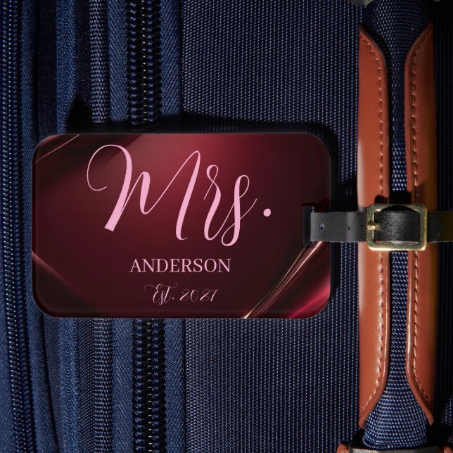Gepäckanhänger 'Mrs Script Individueller Name Fris (Vorderseite Insitu 4)