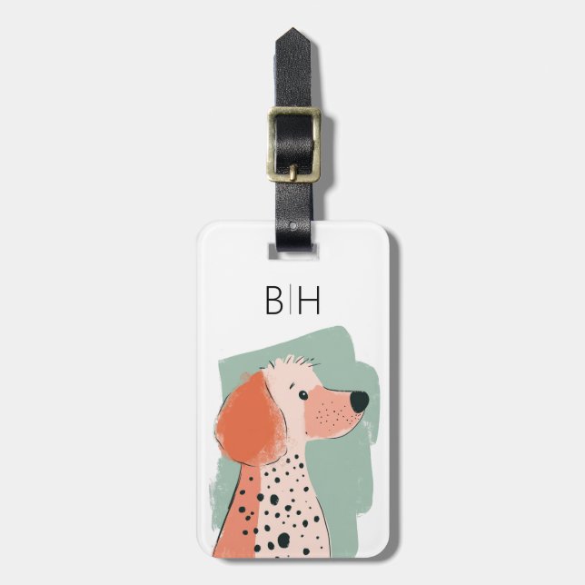 Gepäckanhänger Pudel Hund (Vorderseite vertikal)